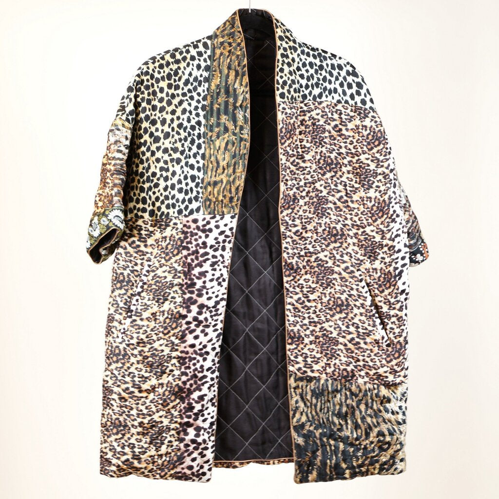 Reversible Leopard/Black Quilted Jacket (S)
