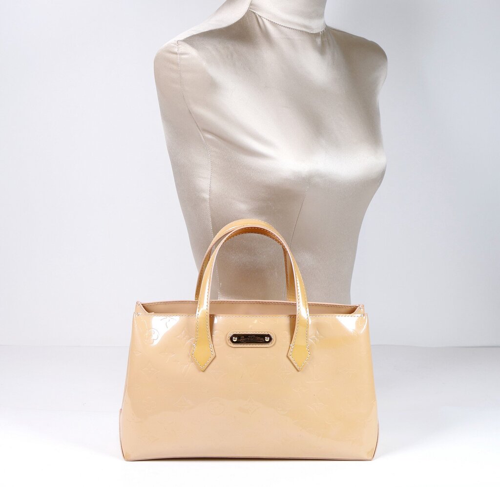 Beige Patent Leather 'Wilshire' Bag