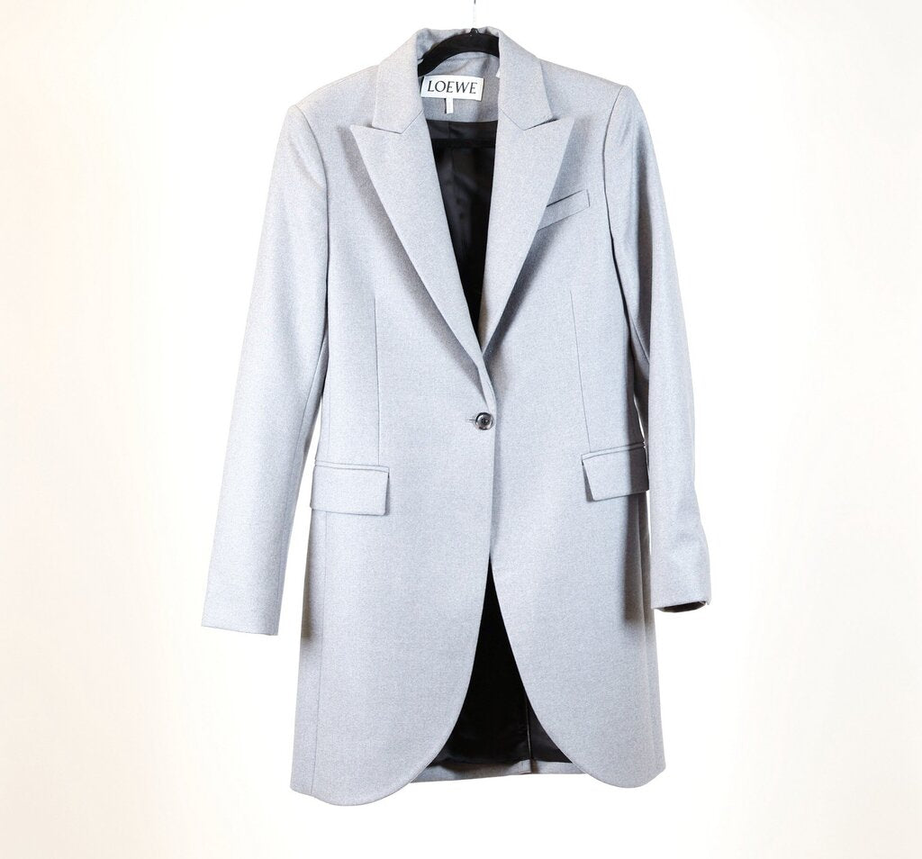 Grey Wool Long Blazer (S)