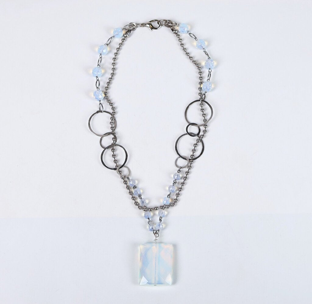 Opalite Pendant on Stainless Ball Chain