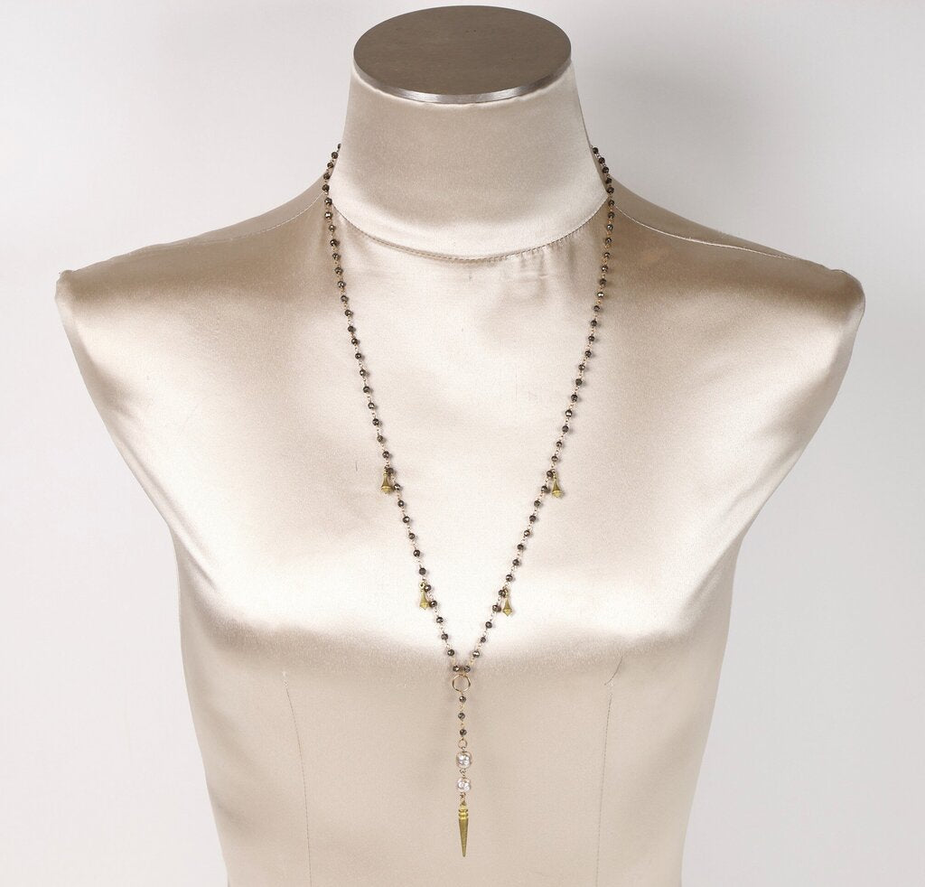 Pyrite Beaded Lariat
