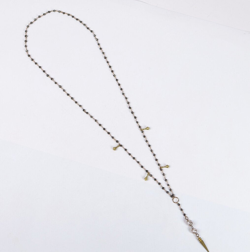 Pyrite Beaded Lariat