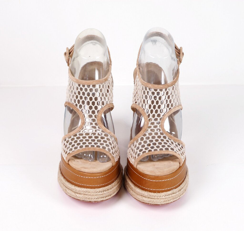 Brown woven Platform Heels (39/9)
