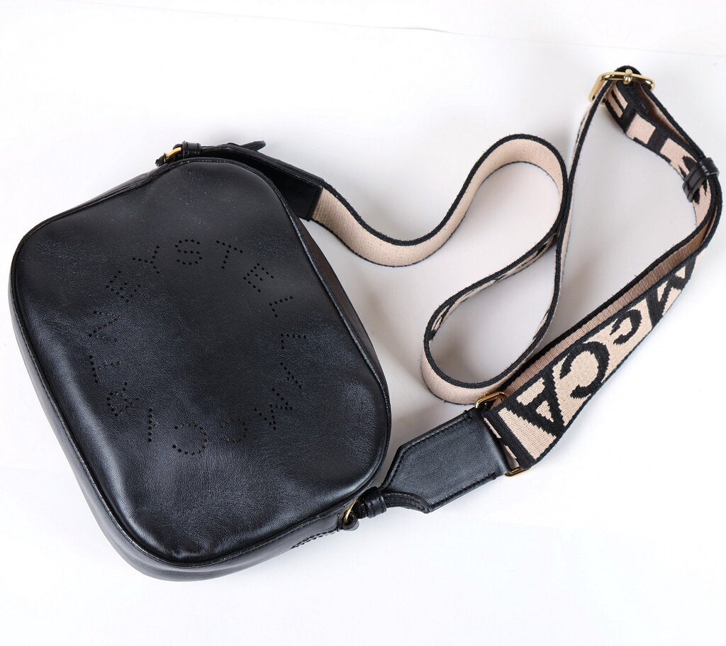 Black Leather Camera Crossbody