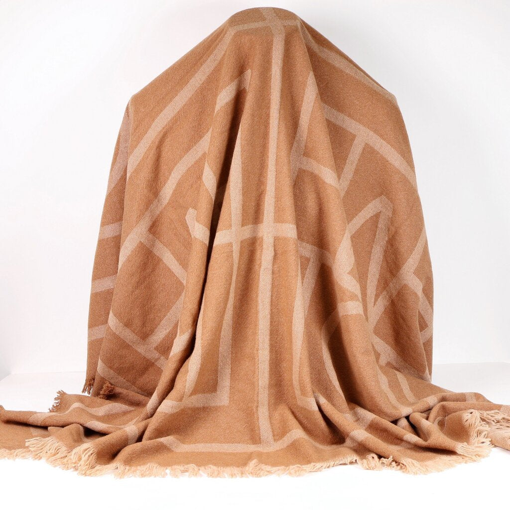 Brown Monogram Wool Scarf