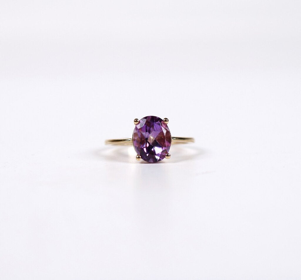 14K and Amethyst Ring (7.5)