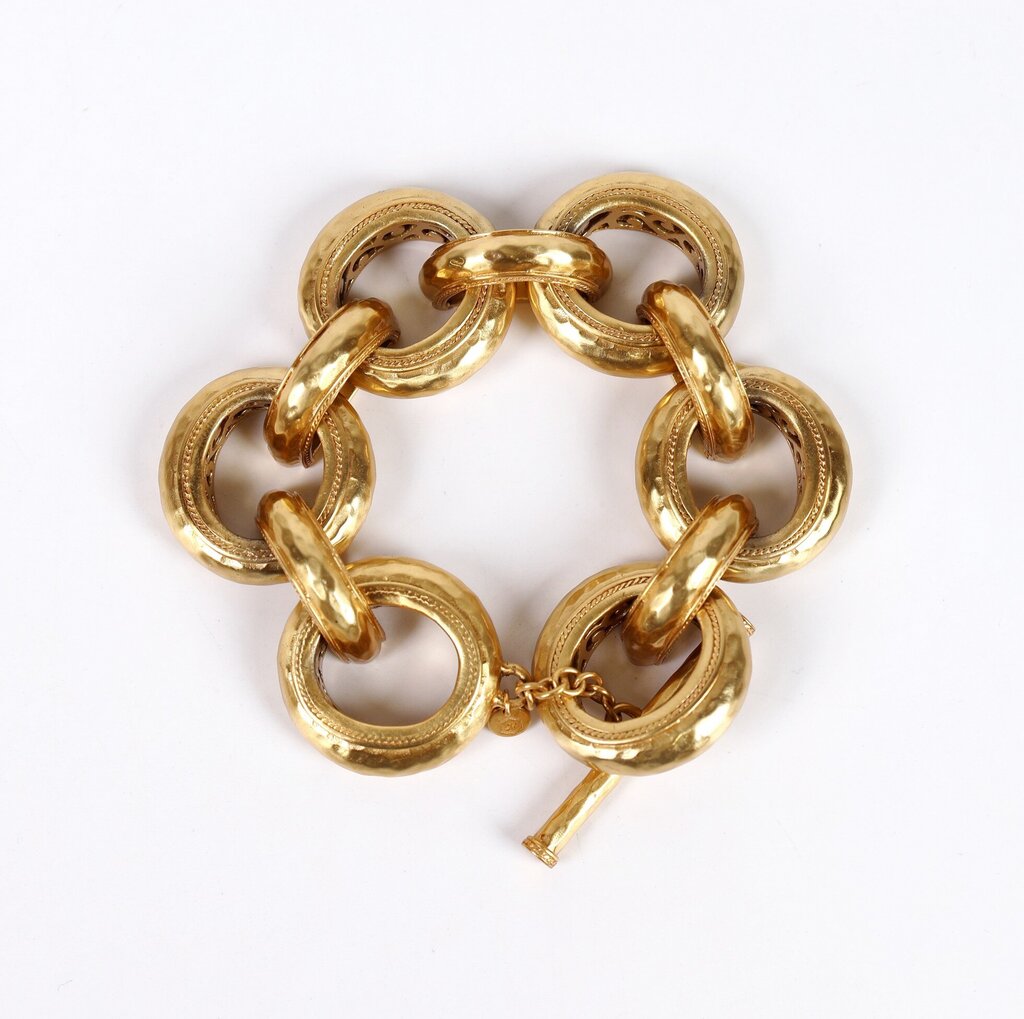 24K Gold Plate 'Cannes Demi Link' Bracelet