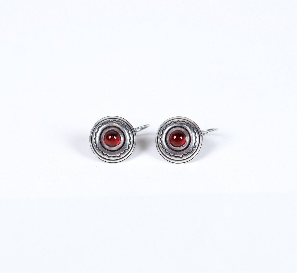 Sterling and Garnet Earrings