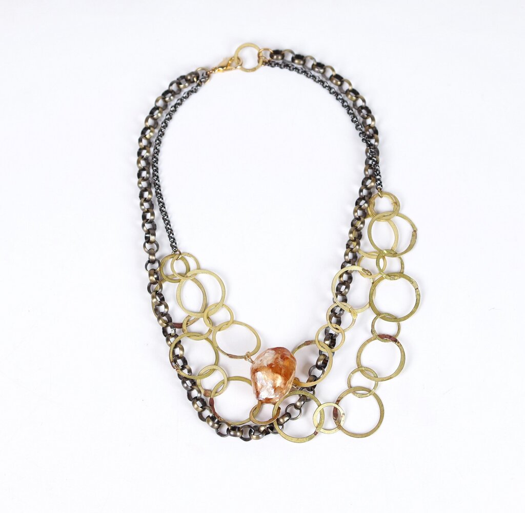 Multi Chain Torsade with Lucite Bead