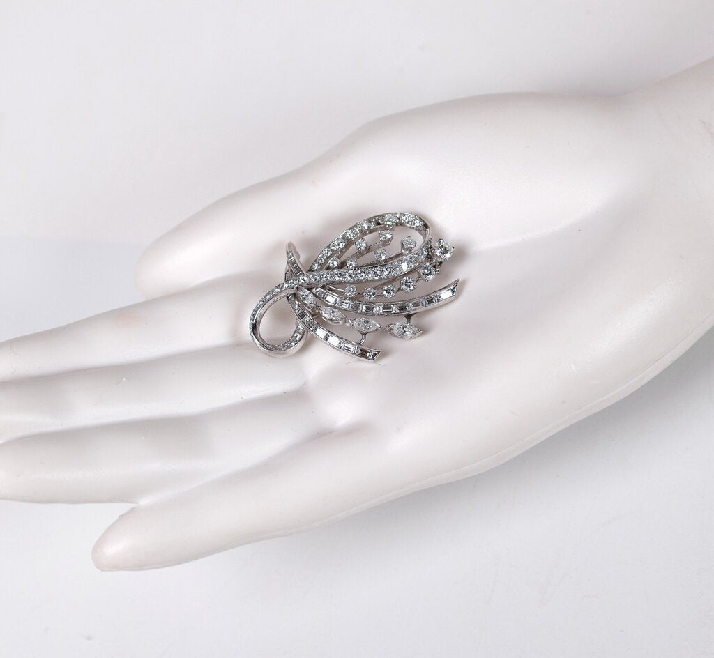 14K Gold and Diamond Brooch