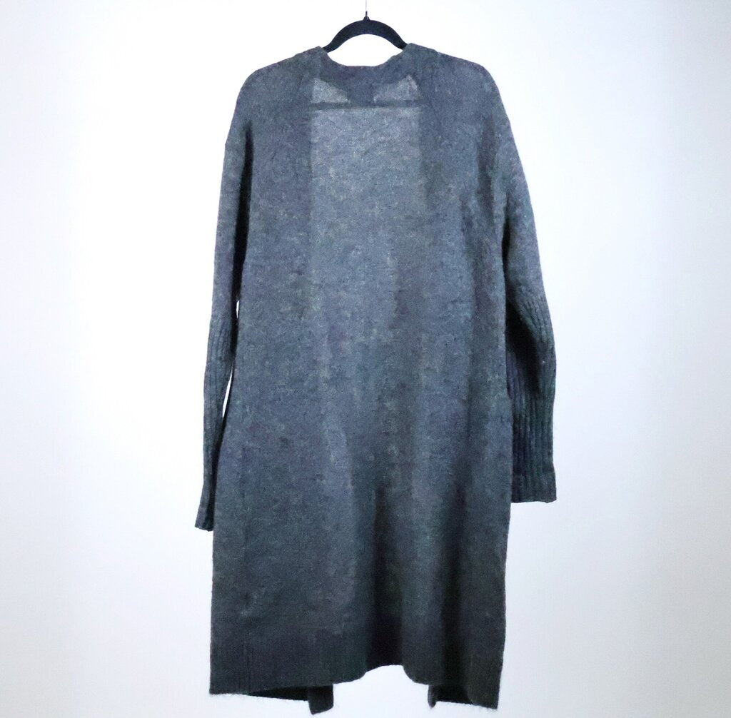 Dark Grey Open Front Long Cardigan (XS)