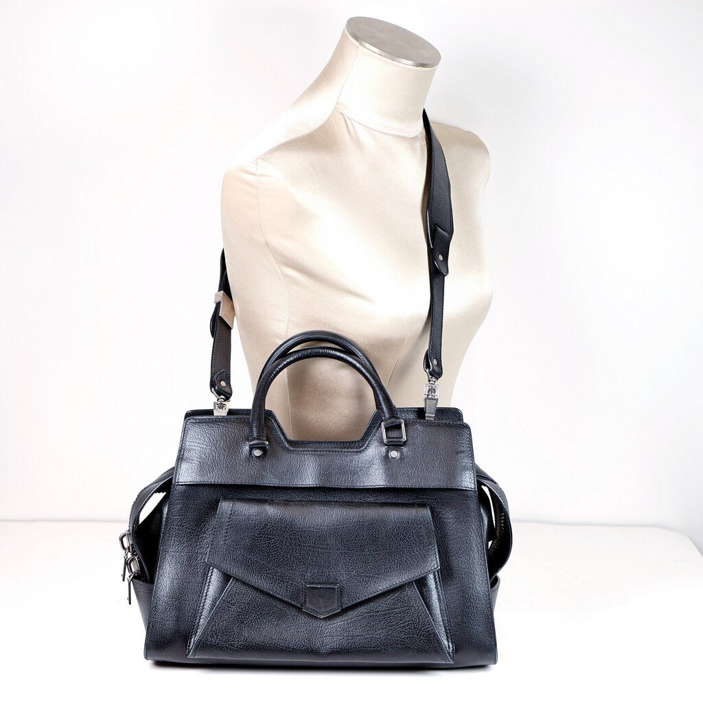 Black Leather Tote/Crossbody