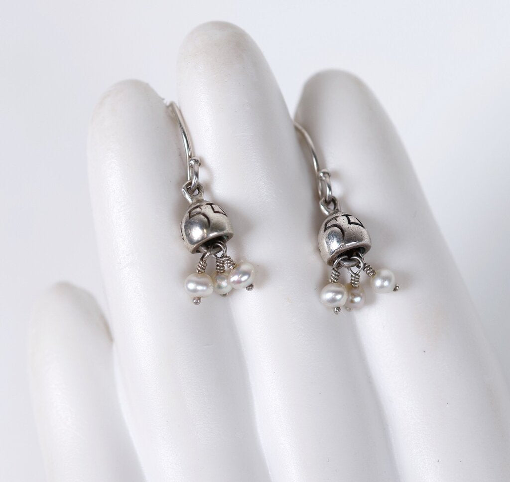 Sterling and Pearl Earrings