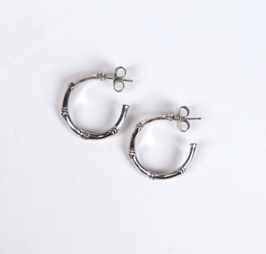 Sterling 'Bamboo' Hoops