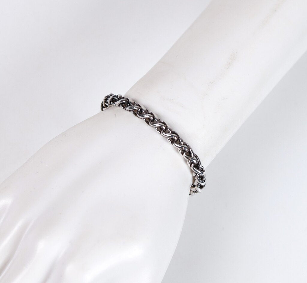 Sterling and 14K 6mm 'Wheat Bracelet'