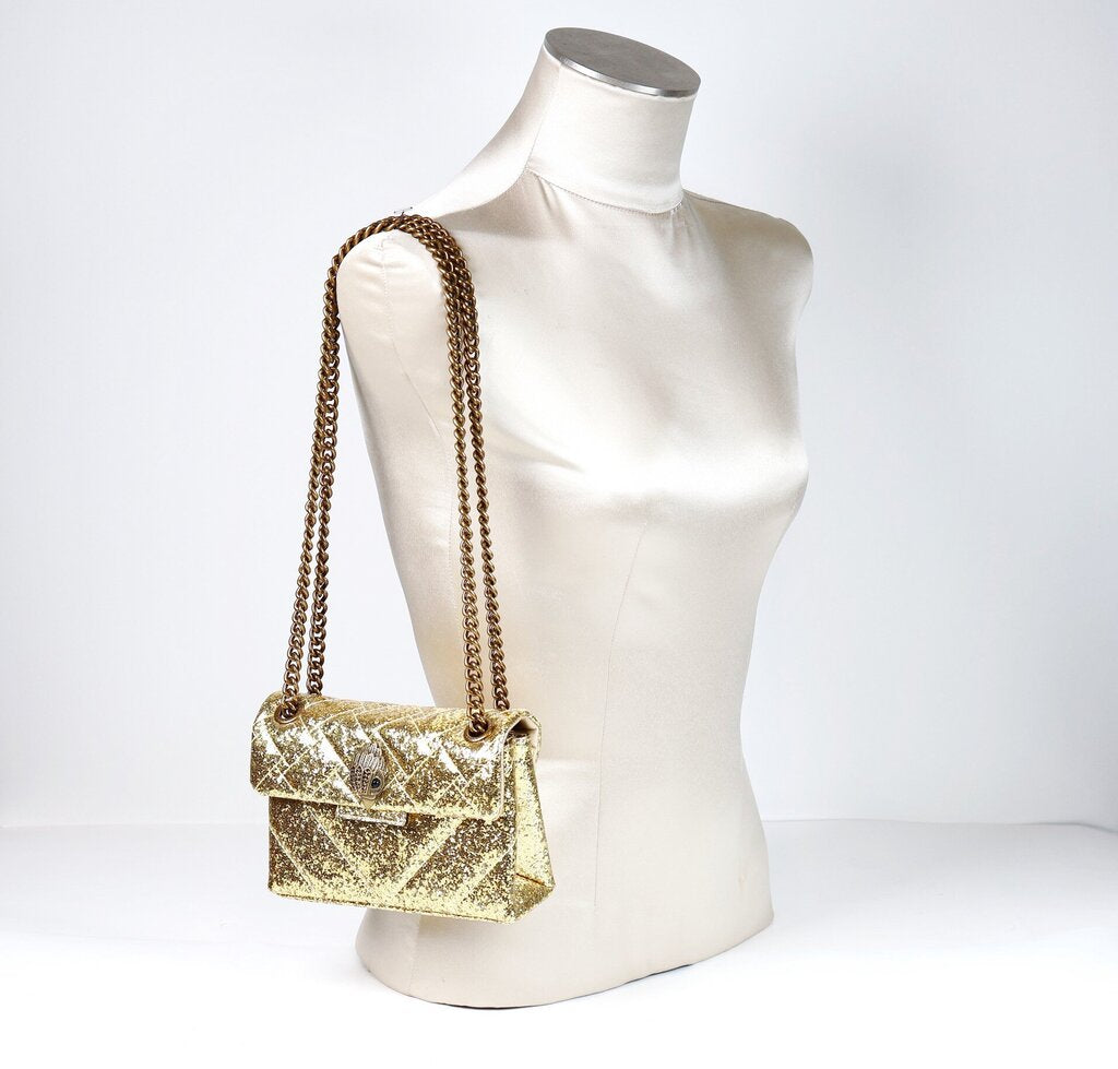 London Mini Kensington Glitter Quilted Shoulder Bag