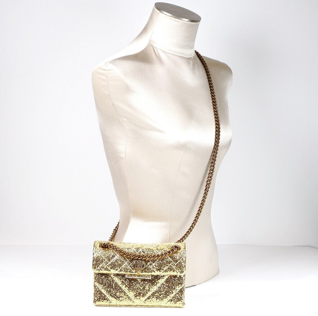 London Mini Kensington Glitter Quilted Shoulder Bag