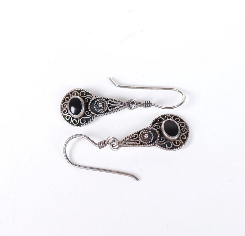 Sterling and Onyx Earrings