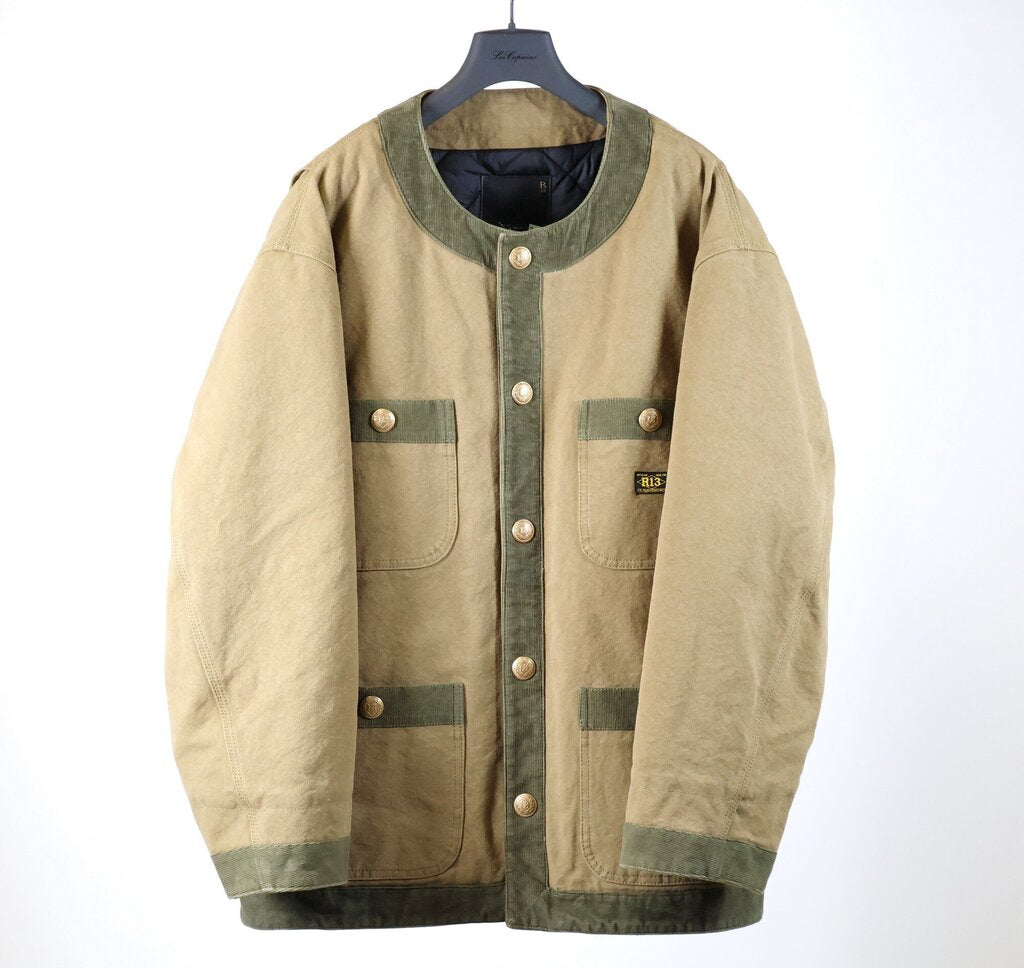 Men's Olive Green Canvas Jacket (L)