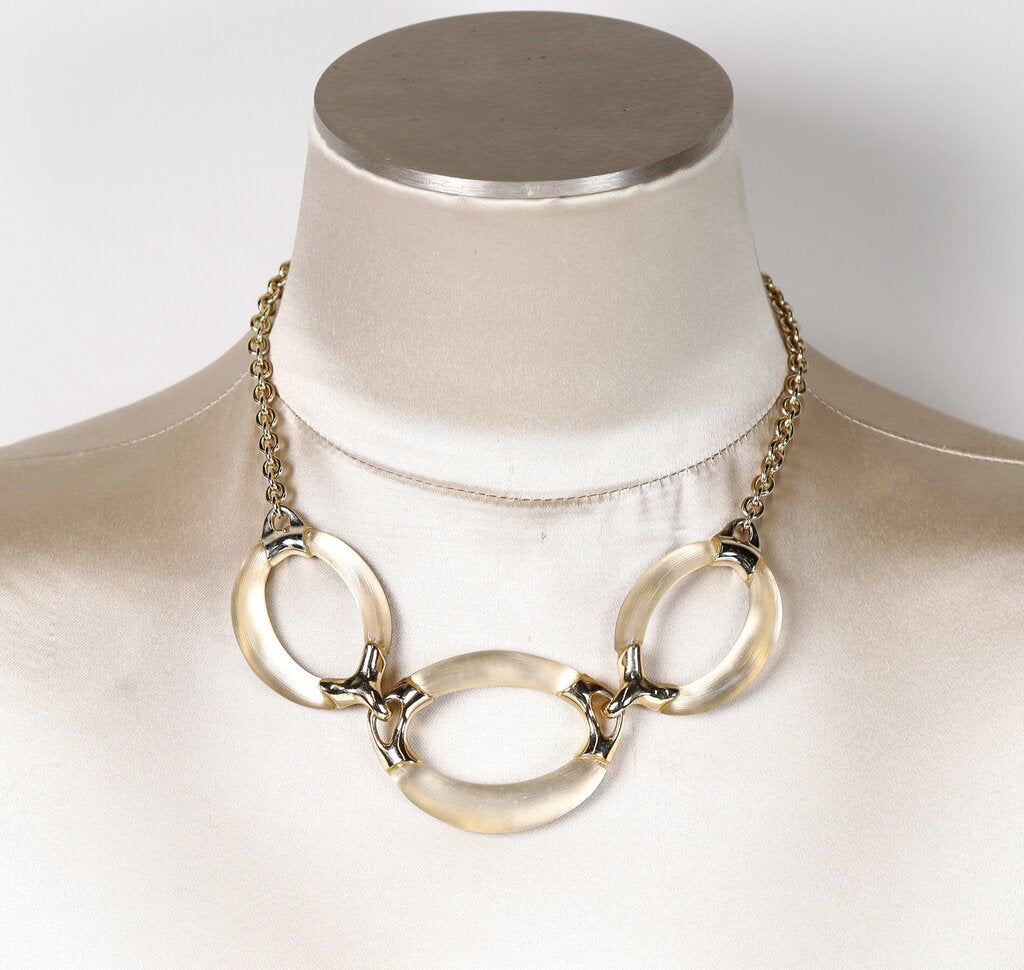 Gold Lucite 'Oversize Links' Necklace