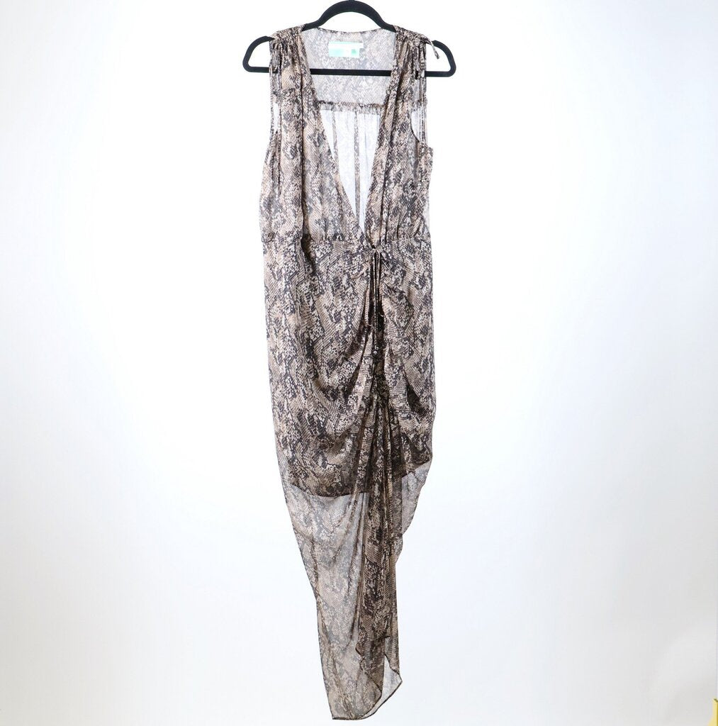 Sheer Snakeskin Sleeveless Draped Dress (M/10)