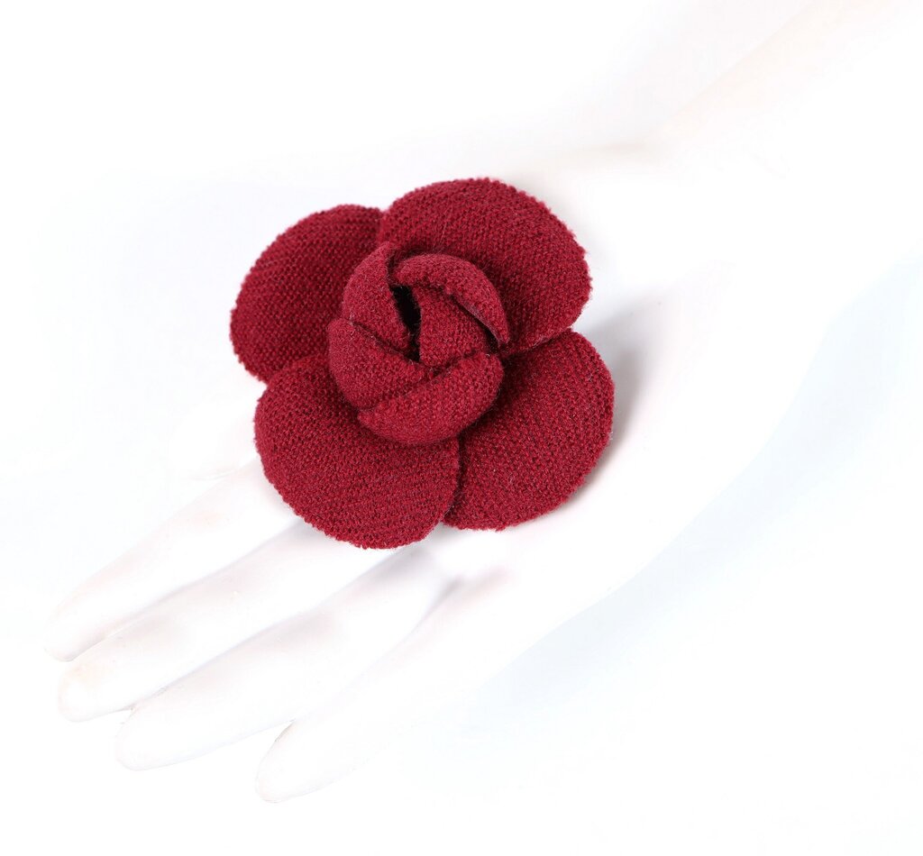 Vintage Bordeaux Camillia Flower Brooch