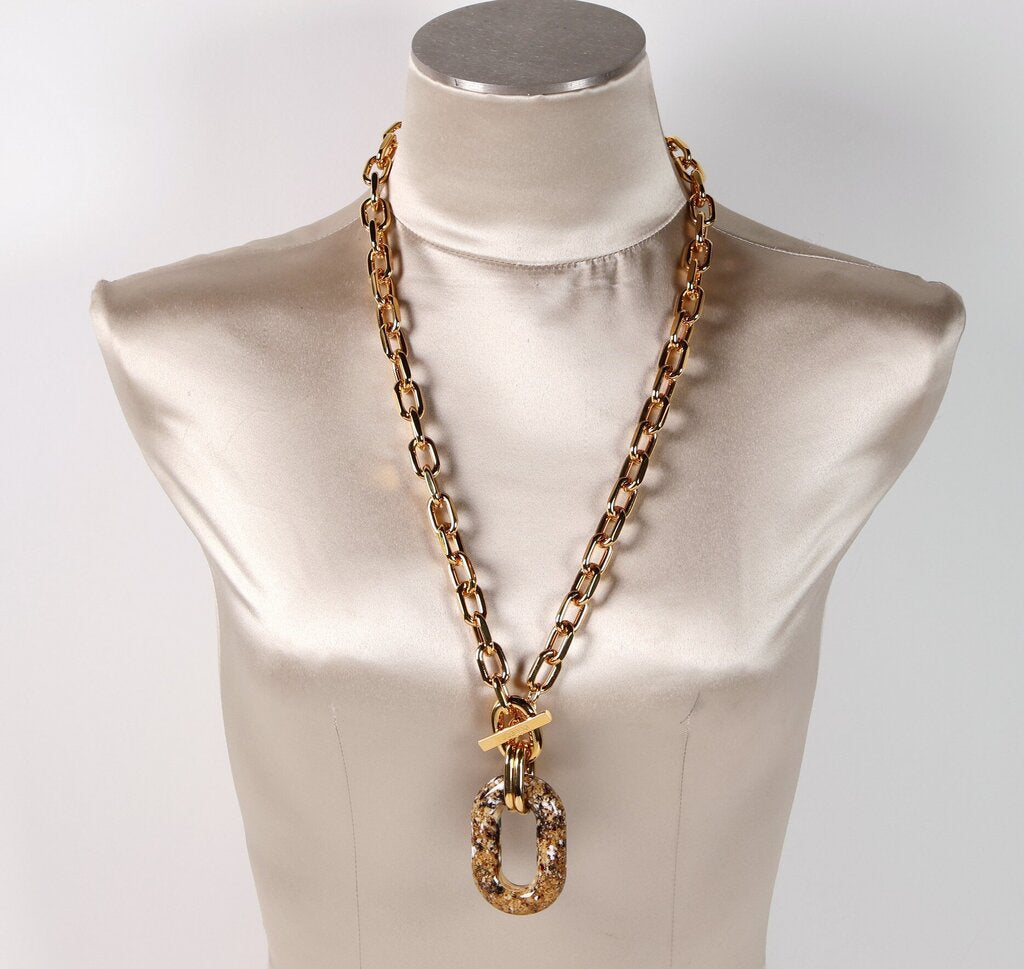RELIST Gold Tone Oversize Statement Necklace