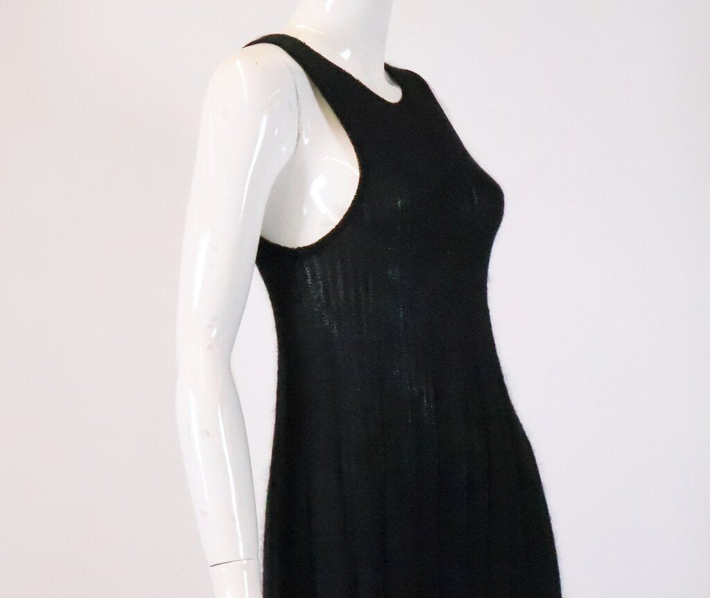 (M) Black and Silver Sleeveless Mohair Dress