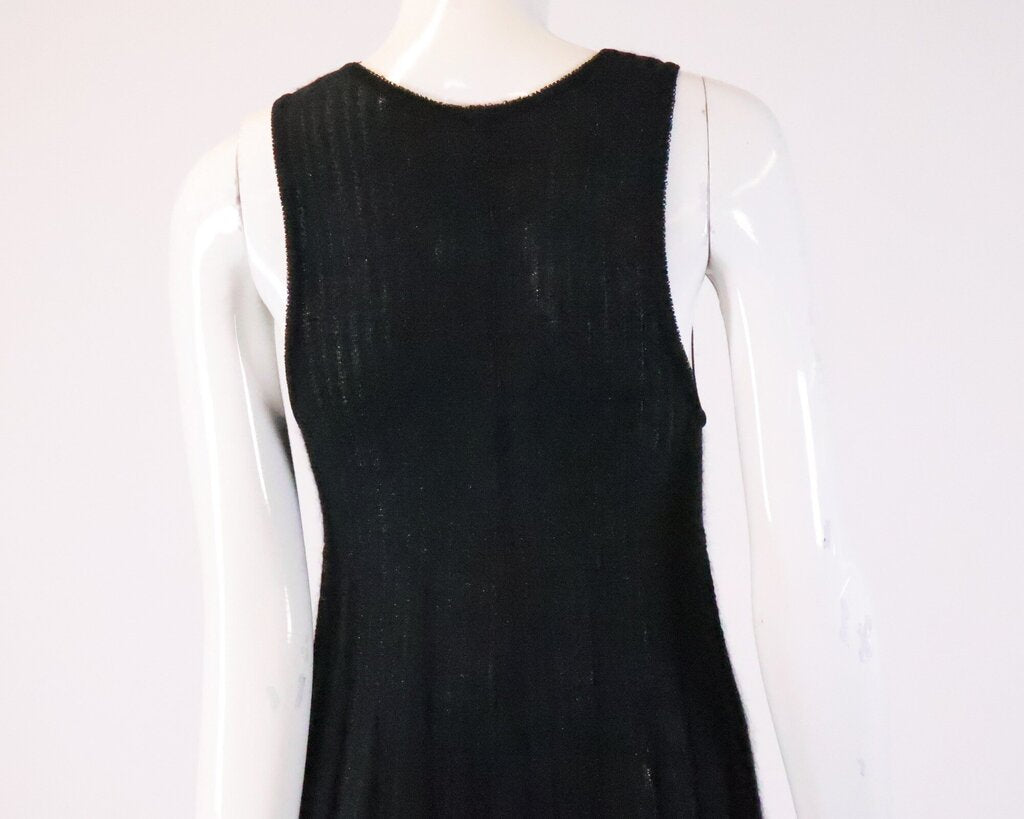 (M) Black and Silver Sleeveless Mohair Dress