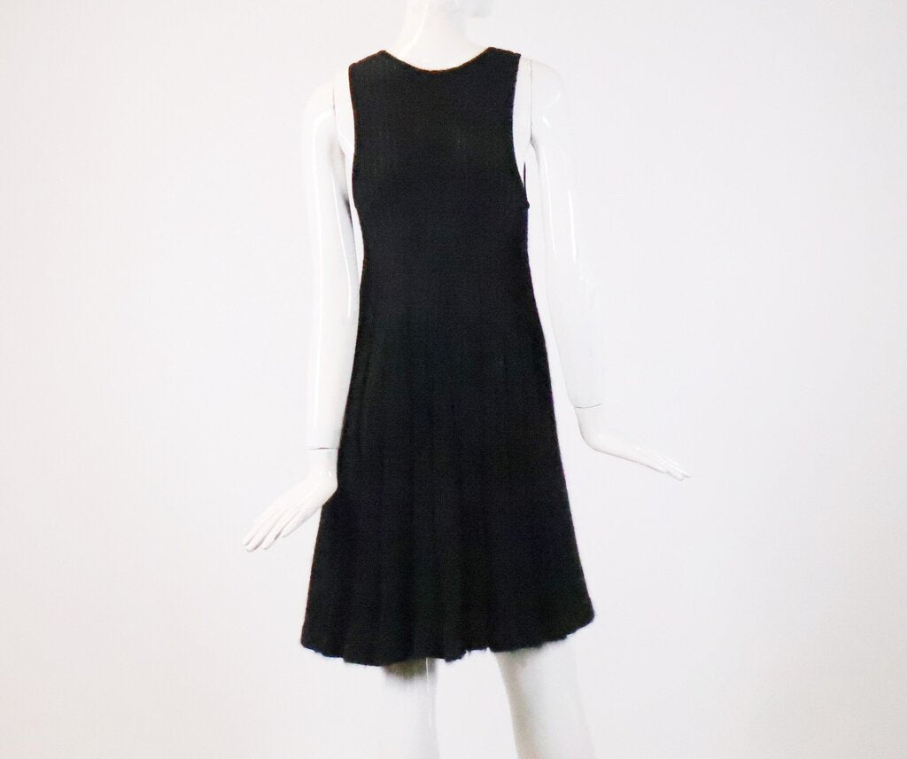 (M) Black and Silver Sleeveless Mohair Dress