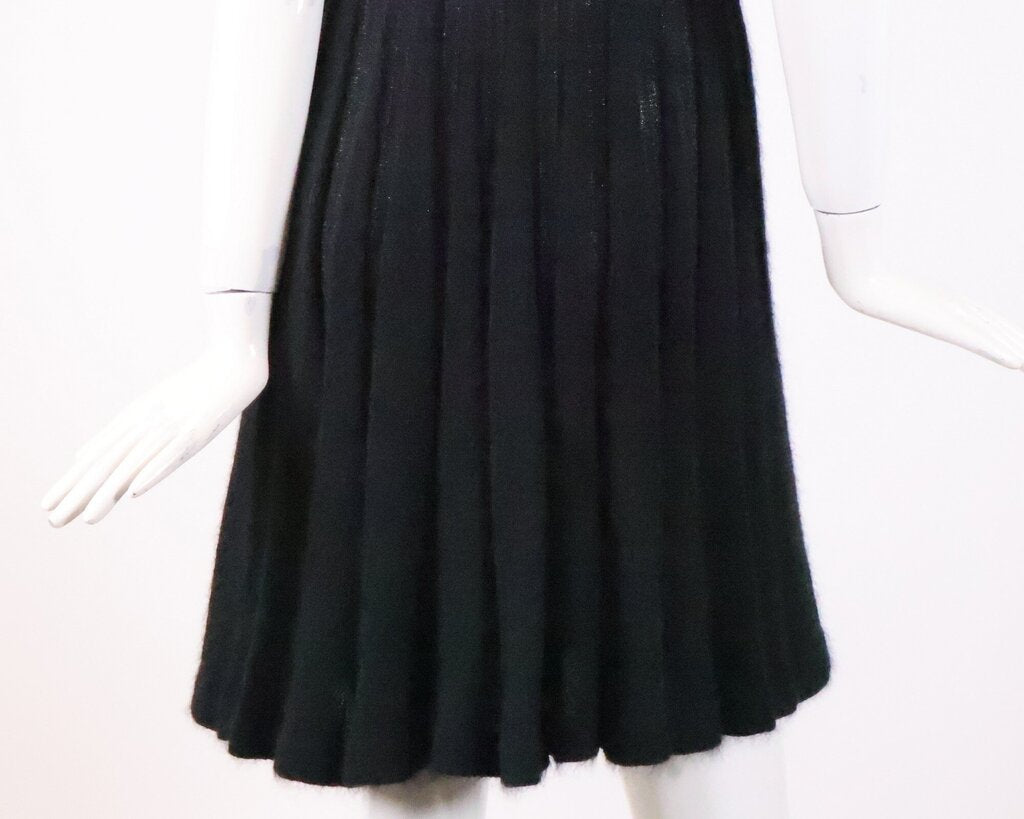 (M) Black and Silver Sleeveless Mohair Dress