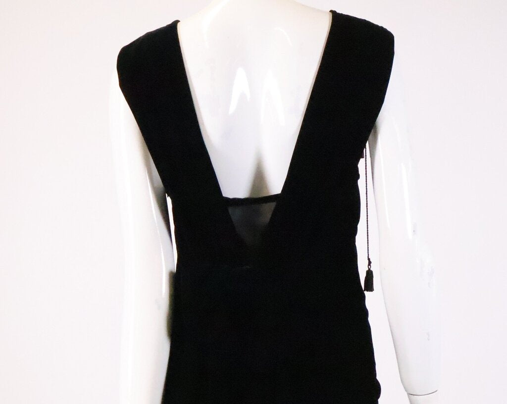 (8) Black Velvet Mini Dress