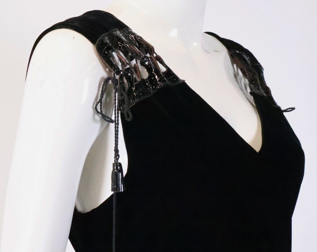 (8) Black Velvet Mini Dress