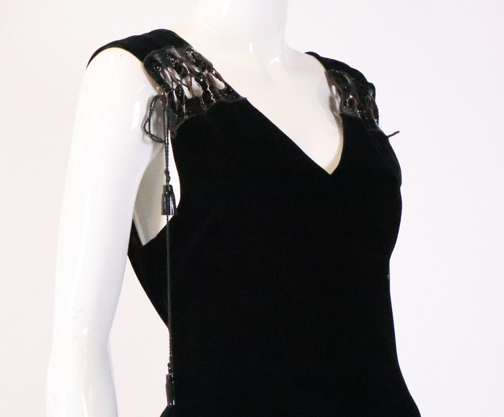 (8) Black Velvet Mini Dress