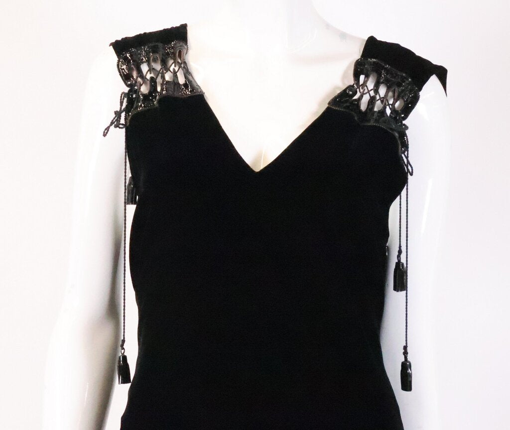 (8) Black Velvet Mini Dress