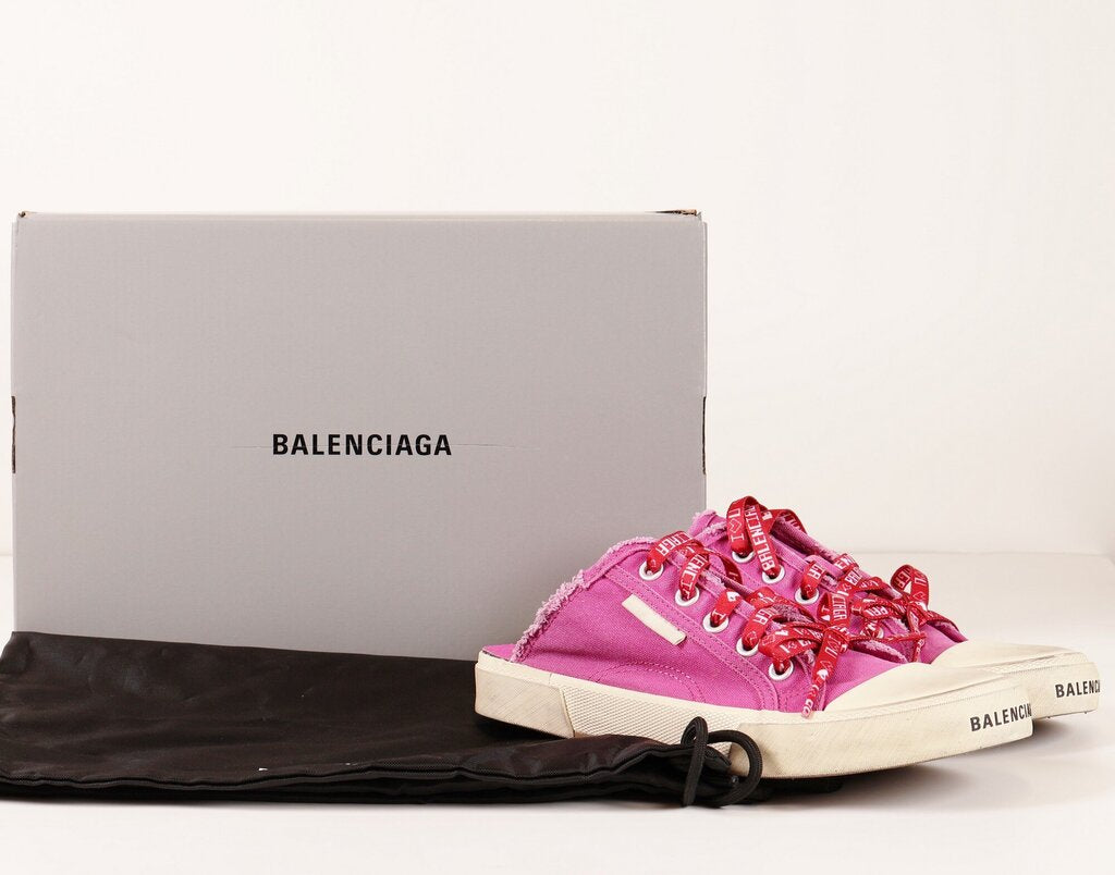 (10) Dark Pink 'Paris' Open Back Sneakers