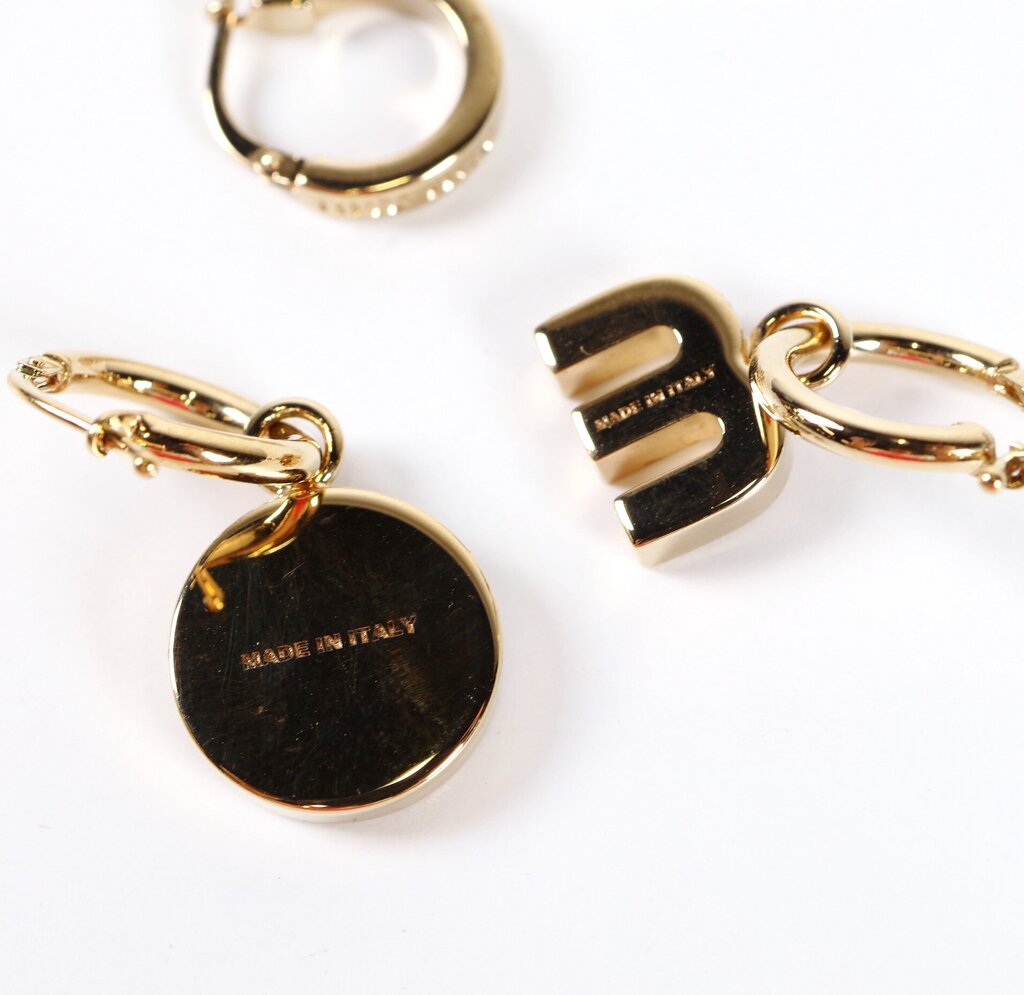 Gold Tone and Pink Enamel Metal Earrings Trio