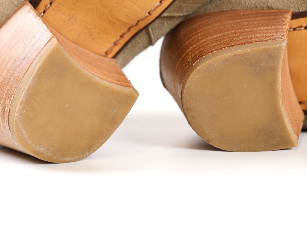 (11) Grey Suede Booties with Block Heel