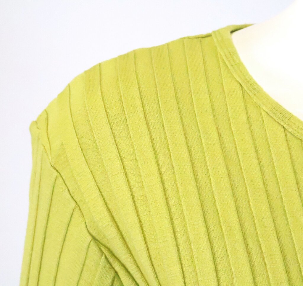 (M) bright lime ribbed 2-pc top/pants