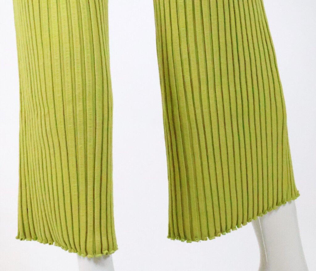 (M) bright lime ribbed 2-pc top/pants