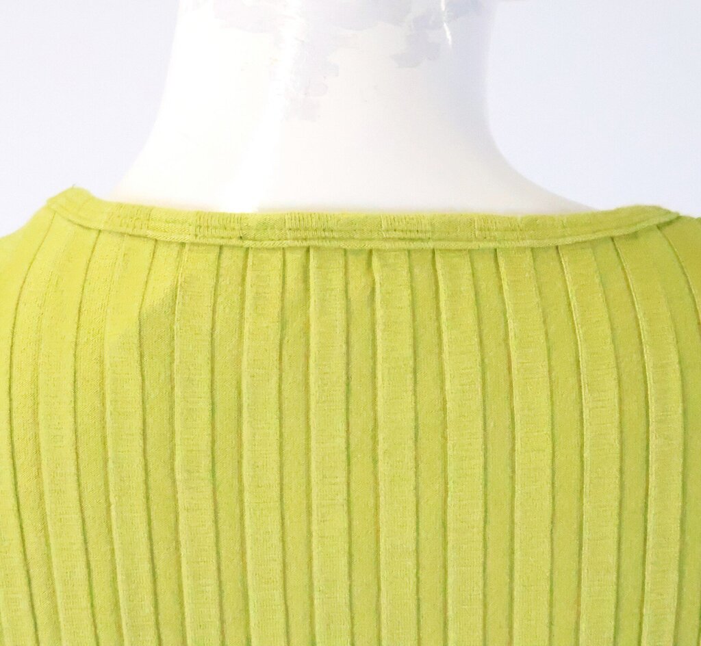 (M) bright lime ribbed 2-pc top/pants
