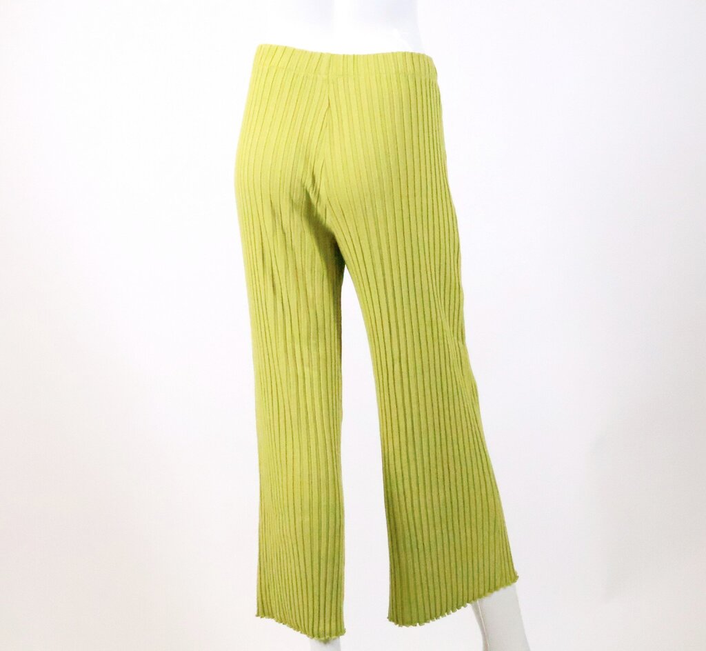 (M) bright lime ribbed 2-pc top/pants