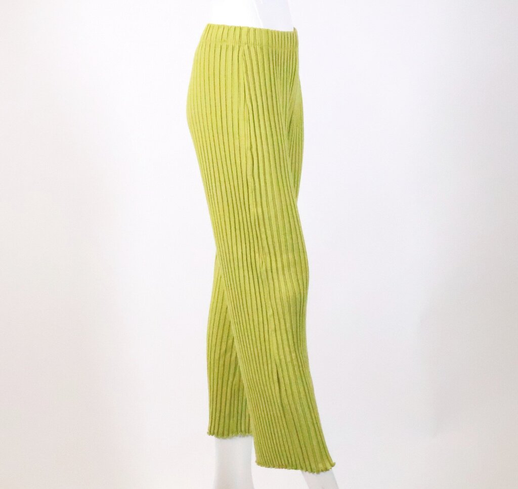 (M) bright lime ribbed 2-pc top/pants