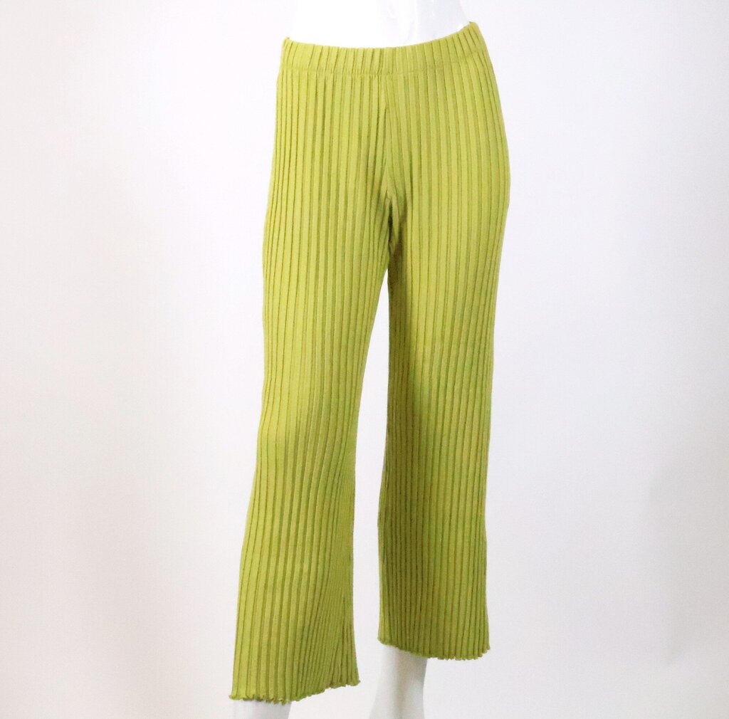 (M) bright lime ribbed 2-pc top/pants