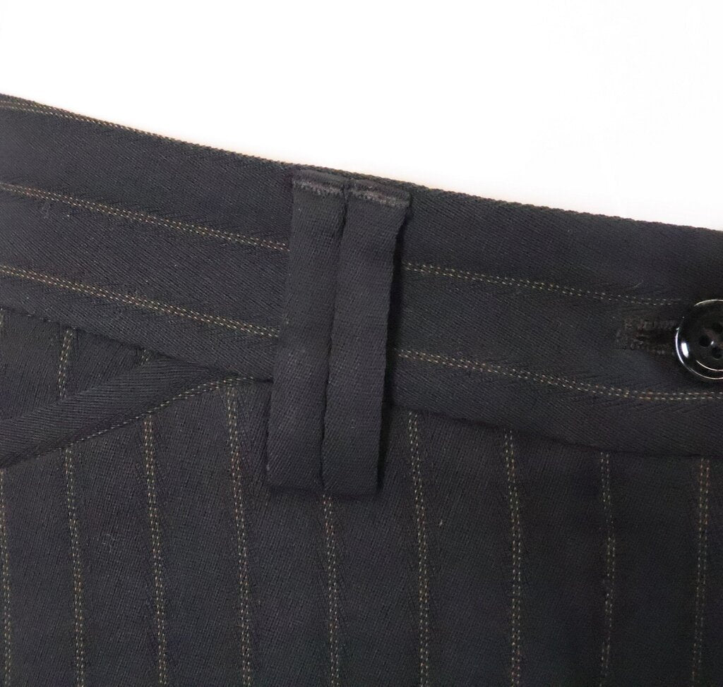 (44) Black/Brown Pinstripe Pant Suit