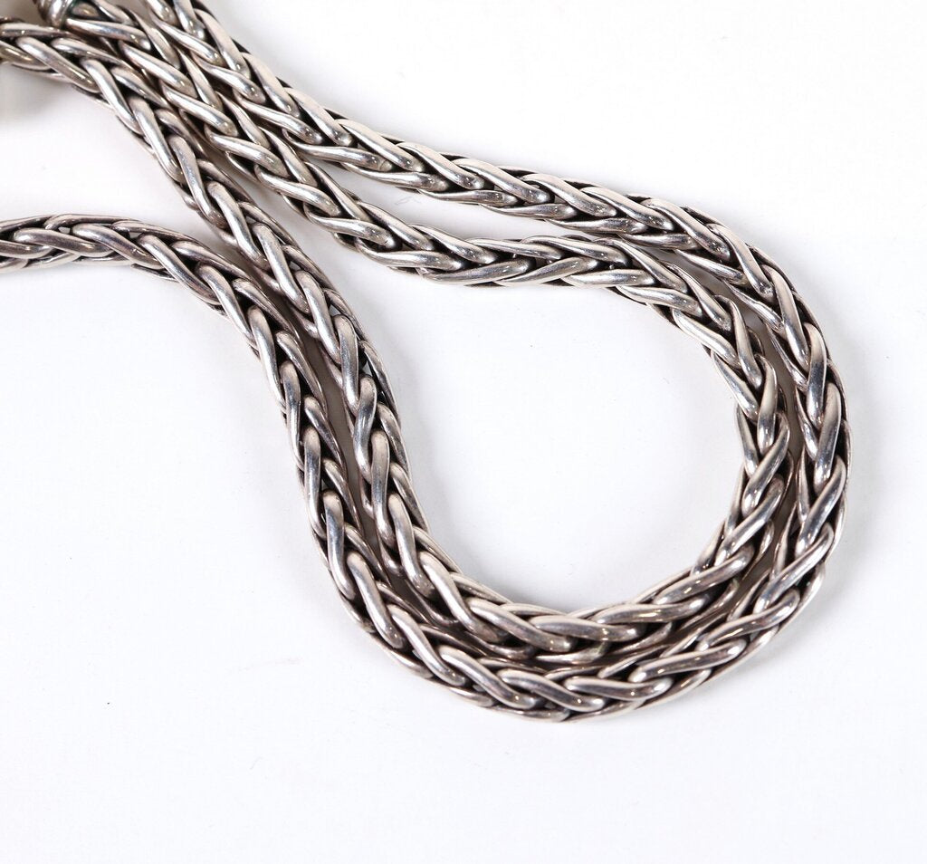 Sterling Wheat Necklace with Bar Pendant