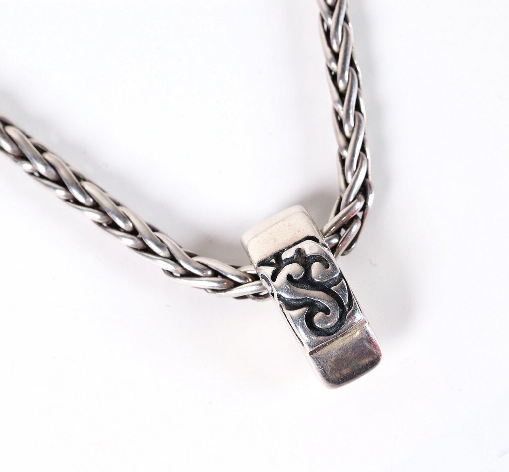 Sterling Wheat Necklace with Bar Pendant