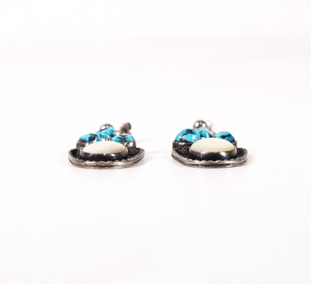 Sterling MOP and Turquoise Earrings