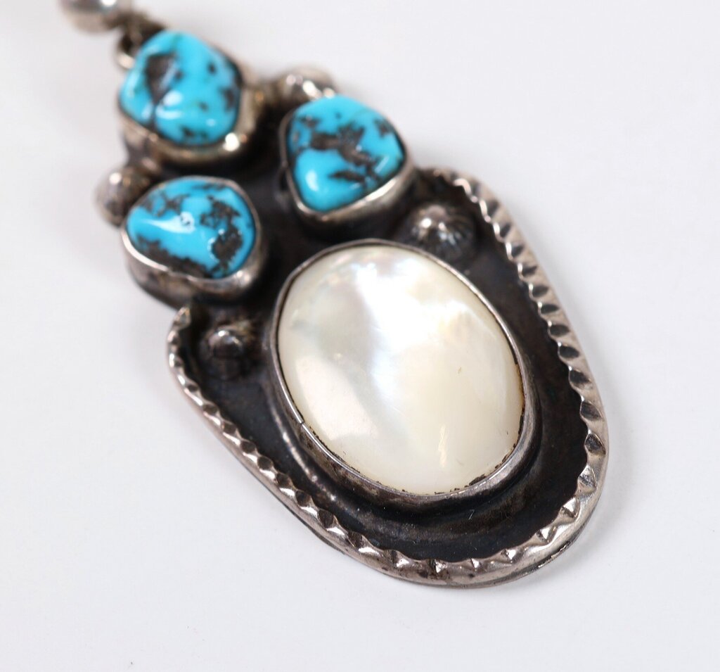 Sterling MOP and Turquoise Earrings