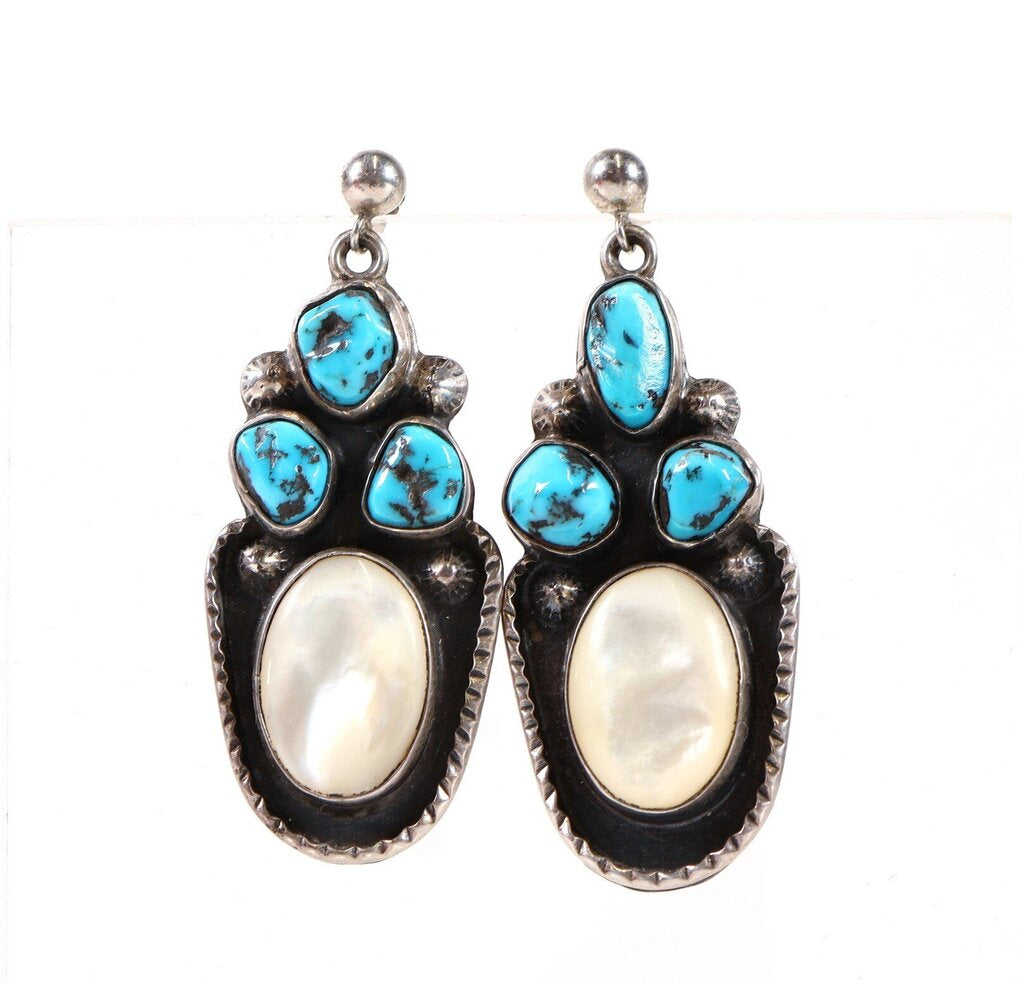 Sterling MOP and Turquoise Earrings
